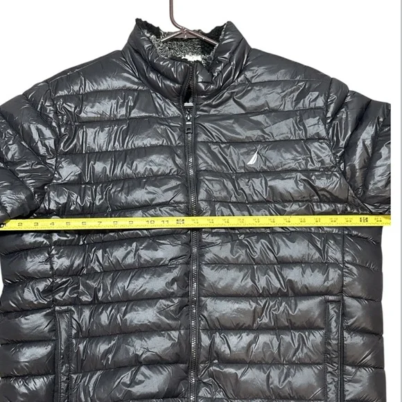 EUC Nautica‎ Full Fleece-Lined Puffer Coat Jacket In Black Men’s Size XL